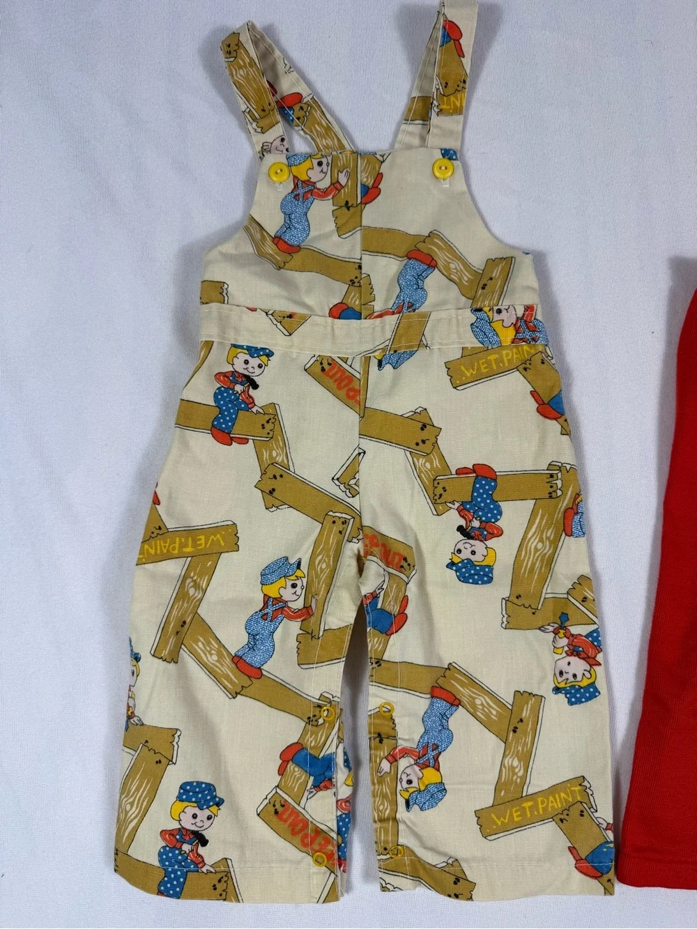 2 pairs of Vintage Infant Overalls- Carters turtle + unbranded painter